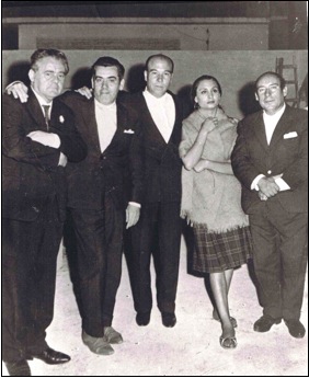 De izquierda a Derecha. Palanca, Chato Méndez, Antonio “El Chaqueta”, Adela Vargas y Brillantina. 